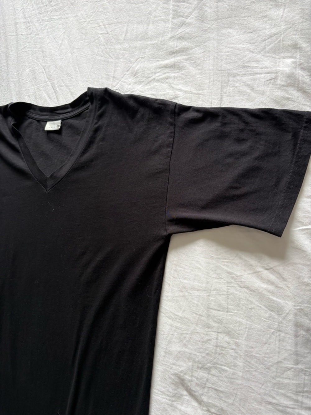 Kaffe Black T-Shirt Dress | Minimalist Jersey Shift | Size Large - Picture 5 of 5